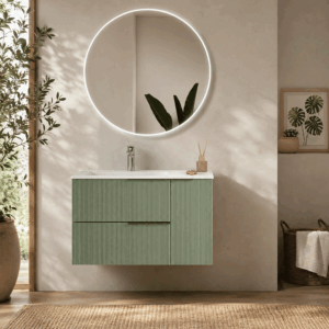 Conjunto mueble de baño suspendido Marte con lavabo de porcelana - Imagen 4