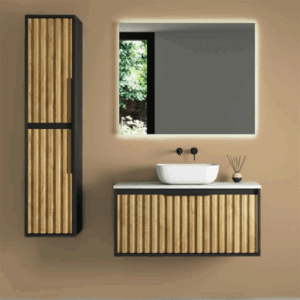 Mueble de baño suspendido Apolo con tapa Solid Surface blanca - Imagen 4
