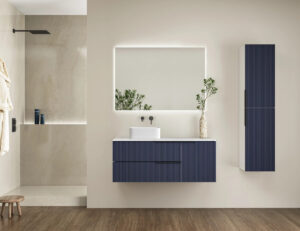 Mueble de baño Marte suspendido con tapa de melamina para lavabo sobre encimera - Imagen 4