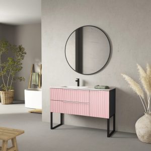 Conjunto mueble de baño suspendido Marte con lavabo de porcelana - Imagen 4