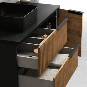 Mueble de baño Marte suspendido con tapa de melamina para lavabo sobre encimera - Imagen 5