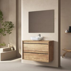 Mueble de baño suspendido Juno con tapa melamina para lavabo sobre encimera - Imagen 2