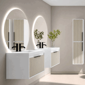 Mueble de baño suspendido Apolo con tapa Solid Surface blanca - Imagen 8