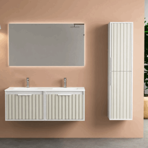 Mueble de baño suspendido Apolo con tapa Solid Surface blanca - Imagen 11