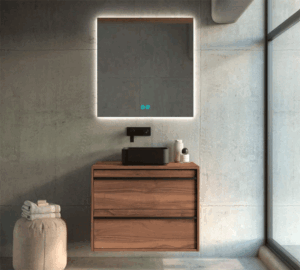 Mueble de baño suspendido Juno con tapa melamina para lavabo sobre encimera - Imagen 3