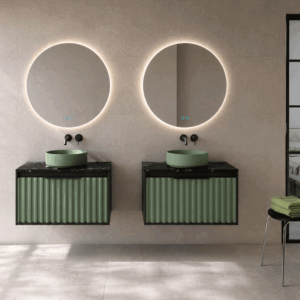 Mueble de baño suspendido Apolo con tapa Solid Surface blanca - Imagen 10