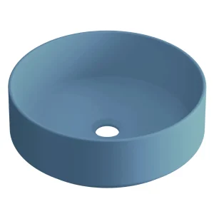 Lavabo sobre encimera Generalife en microcemento, en azul