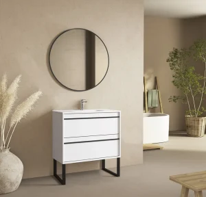 conjunto mueble bano juno porcelana en blanco