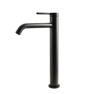 Grifo de lavabo monomando alto Turín, en negro