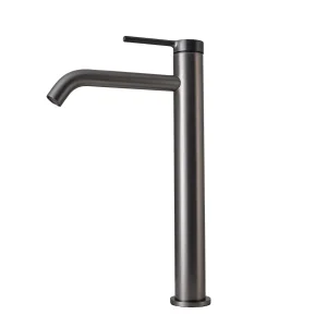 Grifo de lavabo monomando alto Turín, en gris oscuro