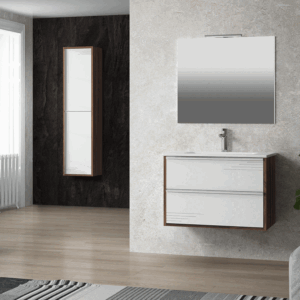 Conjunto de mueble suspendido Tallín con lavabo de porcelana - Imagen 2