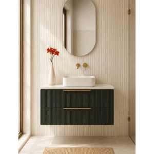 Mueble suspendido Júpiter con tapa solid surface blanca para lavabo sobre encimera - Imagen 2