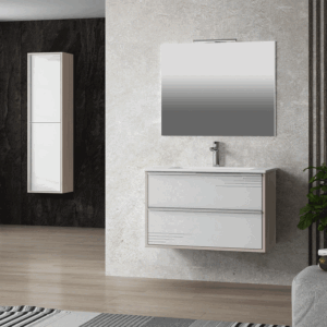 Conjunto de mueble suspendido Tallín con lavabo de porcelana - Imagen 3