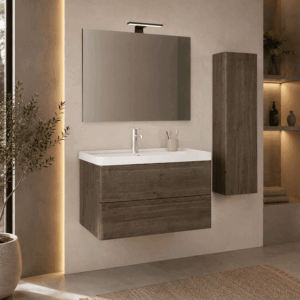 Conjunto de baño suspendido Round con lavabo de porcelana Cosmos - Imagen 2