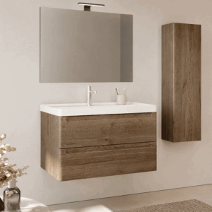 Conjunto de baño suspendido Round con lavabo de porcelana Cosmos - Imagen 4