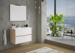 Conjunto mueble suspendido Nicosia lavabo porcelánico - Imagen 5