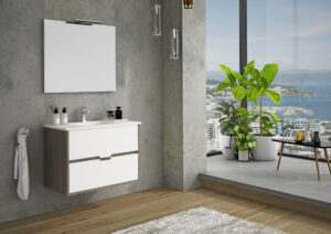 Conjunto mueble suspendido Nicosia lavabo porcelánico - Imagen 4