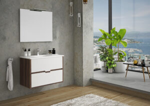 Conjunto mueble suspendido Nicosia lavabo porcelánico - Imagen 3