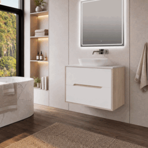 Mueble Londres suspendido con tapa de melamina para lavabo sobre encimera - Imagen 2
