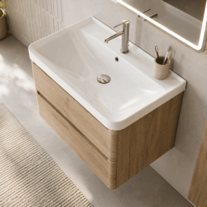 Conjunto de baño suspendido Round con lavabo de porcelana Cosmos - Imagen 5