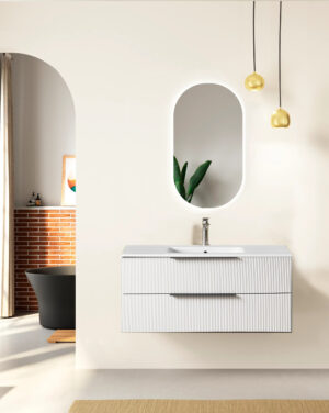 Conjunto de baño Júpiter suspendido con lavabo de porcelana - Imagen 3