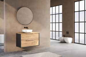 Mueble de baño Venus con tapa de melamina para lavabos sobre encimera