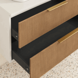 Mueble suspendido Júpiter con tapa solid surface blanca para lavabo sobre encimera - Imagen 6