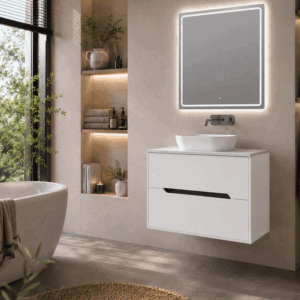 Mueble Londres suspendido con tapa de melamina para lavabo sobre encimera - Imagen 3