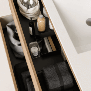 Conjunto de mueble de baño suspendido Bohe con lavabo de porcelana y gran capacidad - Imagen 4