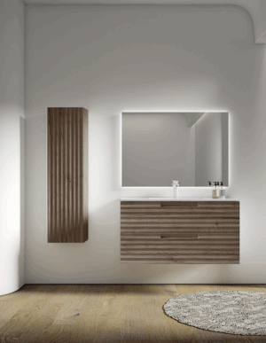 Conjunto mueble suspendido Duna con lavabo de porcelana Marte - Imagen 2