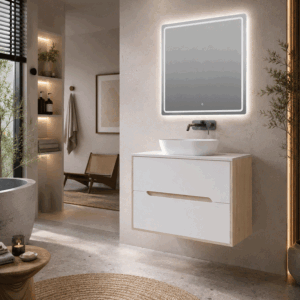Mueble Londres suspendido con tapa de melamina para lavabo sobre encimera - Imagen 4