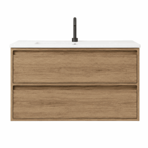 Conjunto mueble de baño suspendido Frame con lavabo de porcelana Marte - Imagen 9