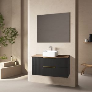Mueble suspendido Júpiter con tapa de melamina para lavabo sobre encimera