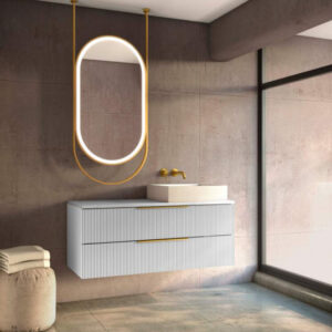 Mueble suspendido Júpiter con tapa de melamina para lavabo sobre encimera - Imagen 6