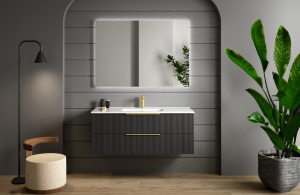 Conjunto de baño Júpiter suspendido con lavabo de porcelana
