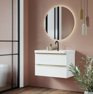 Conjunto mueble Novel dos cajones suspendido con lavabo Cosmos