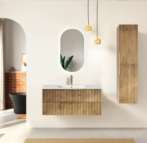 Conjunto de baño Júpiter suspendido con lavabo de porcelana - Imagen 3