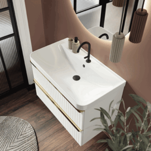 Conjunto mueble de baño suspendido Novel con lavabo porcelánico Cosmos - Imagen 2