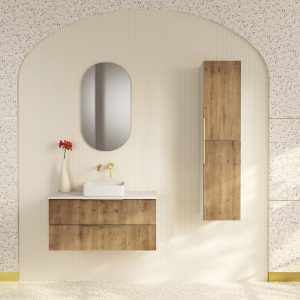 Mueble suspendido Júpiter con tapa de melamina para lavabo sobre encimera - Imagen 2