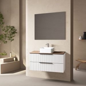 Mueble suspendido Júpiter con tapa de melamina para lavabo sobre encimera - Imagen 4