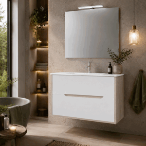 Conjunto mueble suspendido Londres lavabo porcelánico - Imagen 2