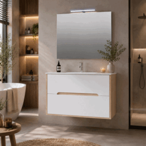 Conjunto mueble suspendido Londres lavabo porcelánico - Imagen 4