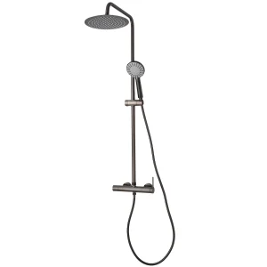 Conjunto monomando de ducha modelo Turín, en gris oscuro