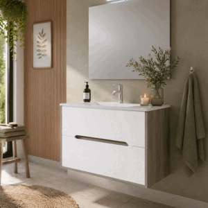 Conjunto mueble suspendido Londres lavabo porcelánico - Imagen 5