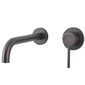 Grifo lavabo monomando empotrado modelo Turín, en gris oscuro