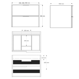 Mueble de baño Venus con tapa de melamina para lavabos sobre encimera - Imagen 3