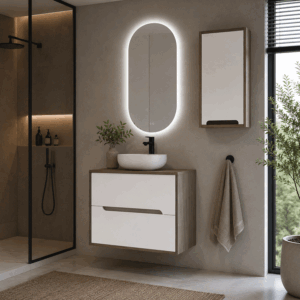 Mueble Londres suspendido con tapa de melamina para lavabo sobre encimera - Imagen 5