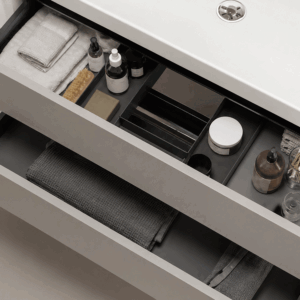 Conjunto de mueble de baño suspendido Cairo dos cajones con lavabo porcelanico Onix - Imagen 6