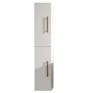 Columna auxiliar de baño Fusta con 2 puertas y baldas interiores – suspendida o con patas, en blanco