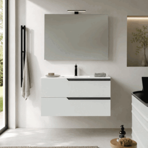 Conjunto de mueble de baño suspendido Bohe con lavabo de porcelana y gran capacidad